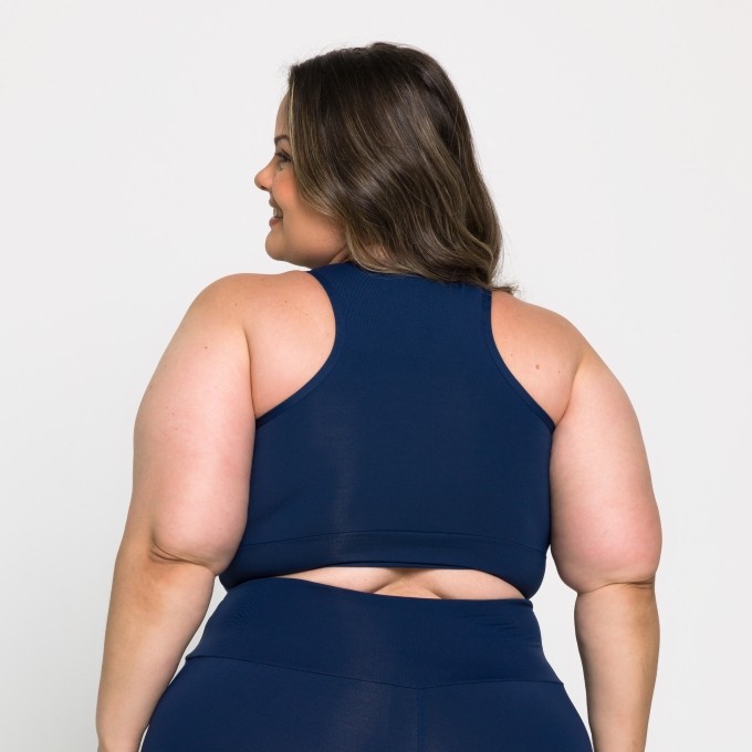 Top Plus Size Fitness Básico Com Bojo Removível Nadador