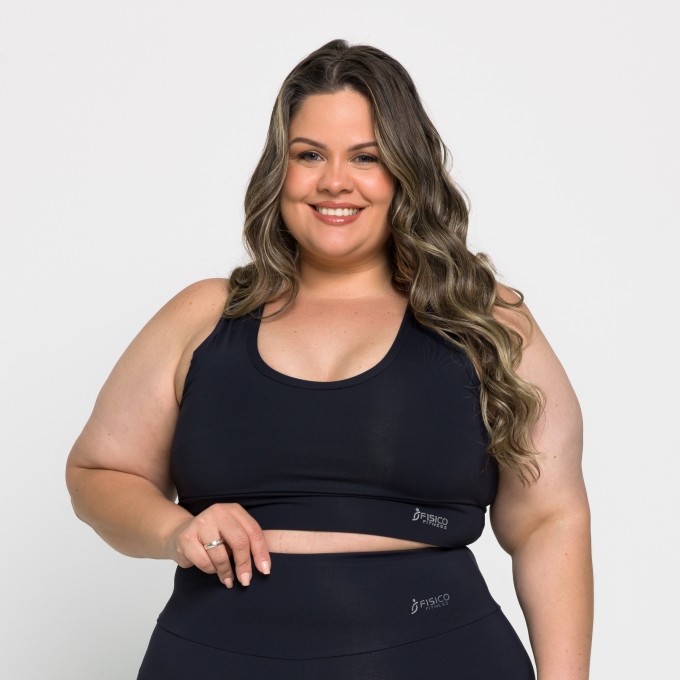 Top Plus Size Fitness Básico Com Bojo Removível Nadador