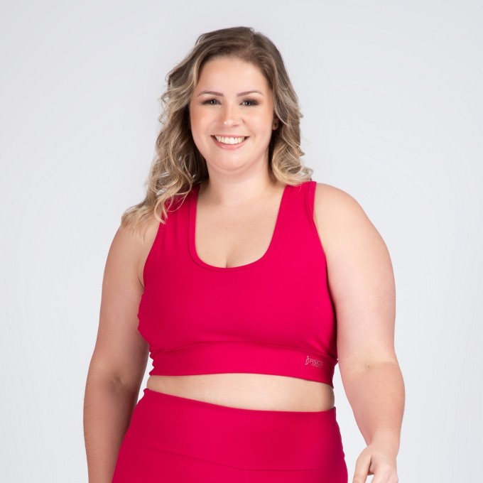 Top Plus Size Fitness Básico Com Bojo Removível Nadador