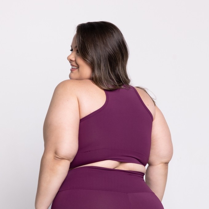 Top Plus Size Fitness Básico Com Bojo Removível Nadador