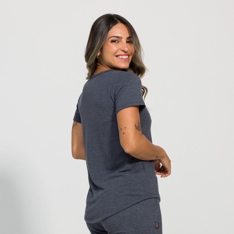 Blusa Victoria Gola em V de Moletim