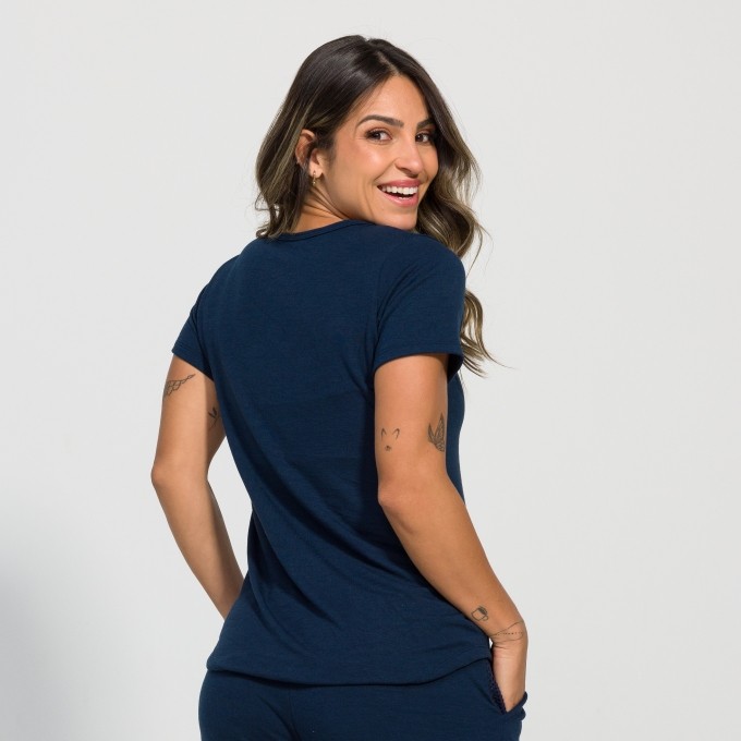 Blusa Victoria Gola em V de Moletim
