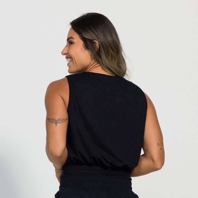 Cropped Valentina em Tecido Canelado