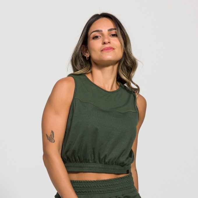 Cropped Valentina em Tecido Canelado