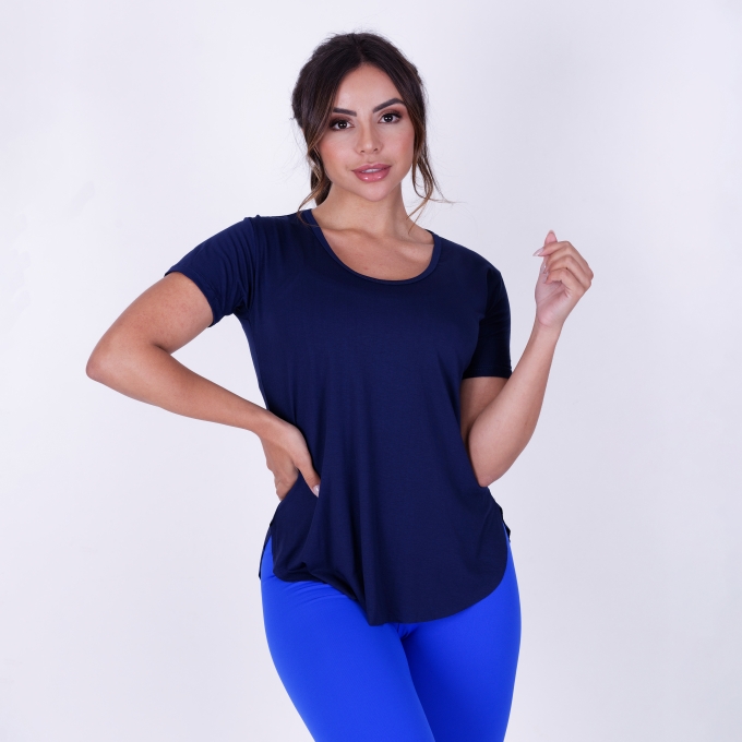Blusa Long Line Com Silk Nas Costas Karina