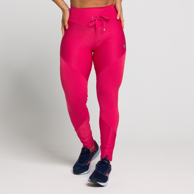 Calça Legging Com Recortes e Cadarço Aurora