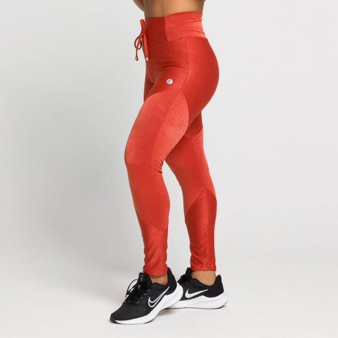 Calça Legging Com Recortes e Cadarço Aurora