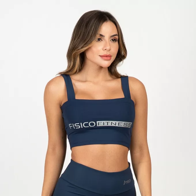 Top Fitness Alça Larga e silk personalizado Juliete