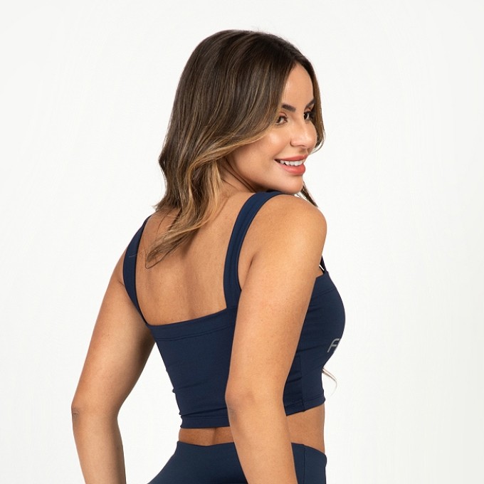 Top Fitness Alça Larga e silk personalizado Juliete