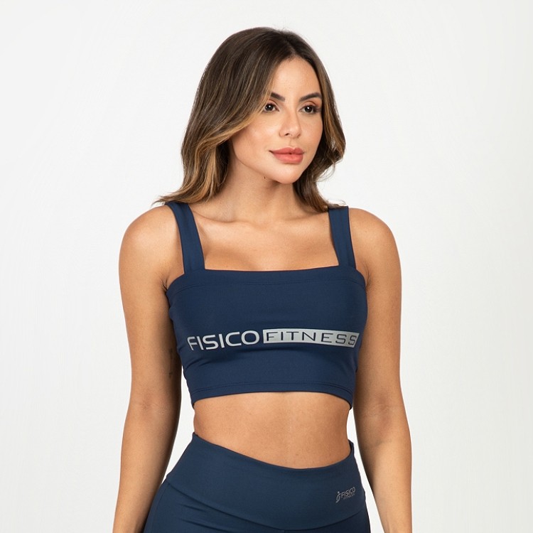 Top Fitness Alça Larga e silk personalizado Juliete