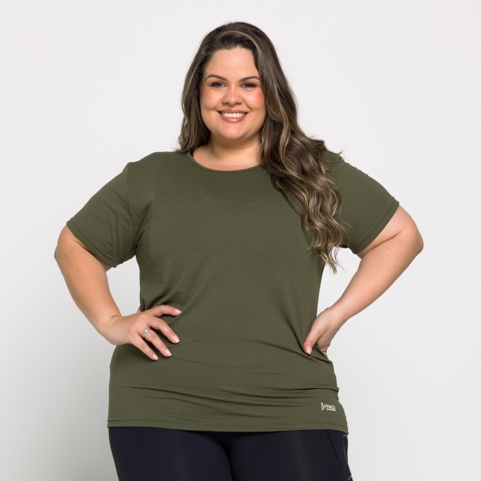 Blusa Plus Size Feminina T-shirt Tela Dry Fit Básica Verônica