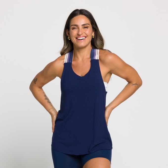 Regata Angelina Com Detalhe Em Elástico Degradê