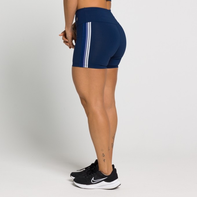 Short Fitness Sarah com Faixa Lateral em Elástico Degradê
