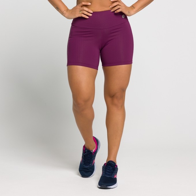 Short Fitness Sarah com Faixa Lateral em Elástico Degradê