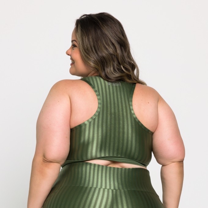 Top Fitness Nadador Plus Size Com Bojo Removível Ikat 3D