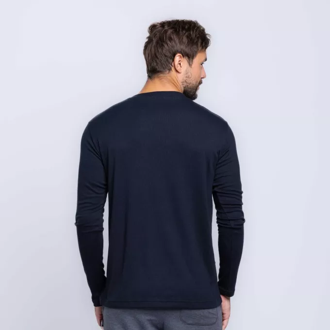 Camisa Manga Longa Gola V Ribana Canelada Masculina