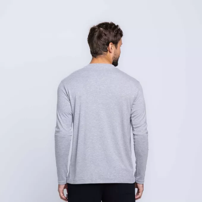 Camisa Manga Longa Gola V Ribana Canelada Masculina