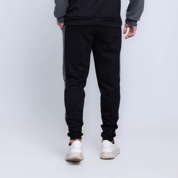 Calça Jogger Moletom Bicolor Faixa Masculina