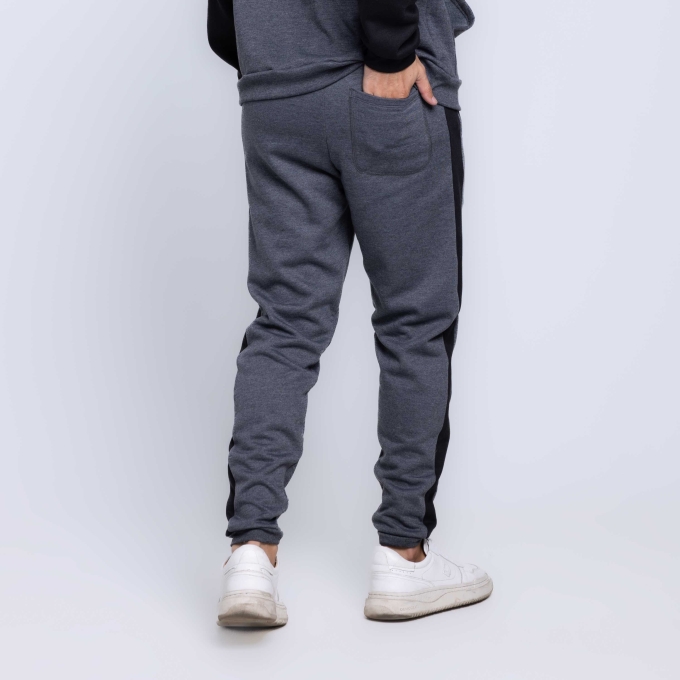 Calça Jogger Moletom Bicolor Faixa Masculina