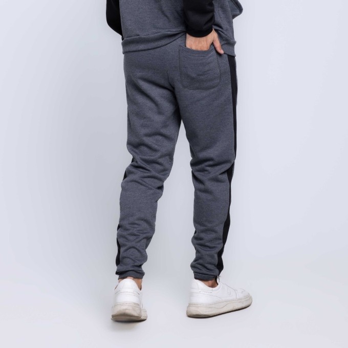Calça Jogger Moletom Bicolor Faixa Masculina