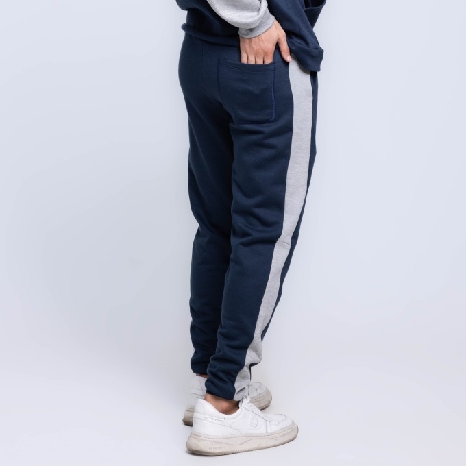 Calça Jogger Moletom Bicolor Faixa Masculina
