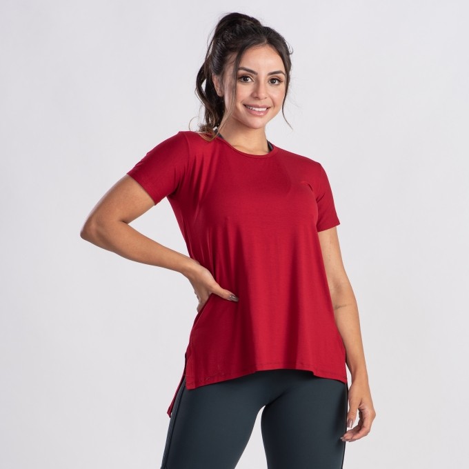 Blusa Fitness Mullet Manga Curta Diana