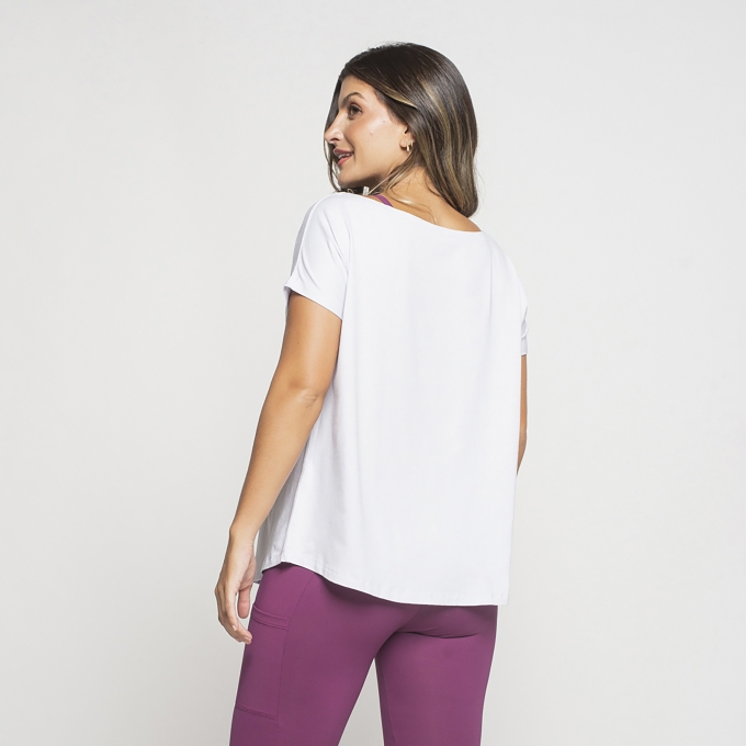 Blusa Fitness Ombro Que Cai Lisa