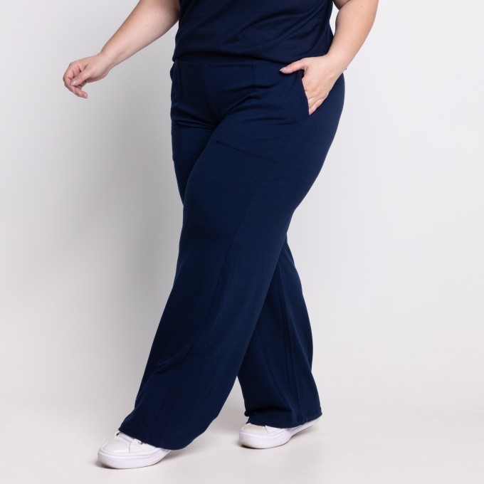 Calça Pantalona Moletim Grazi Plus Size