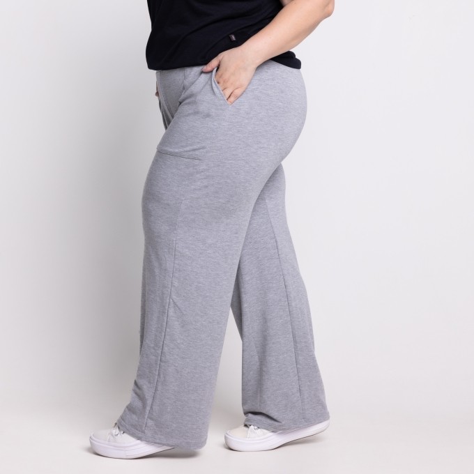 Calça Pantalona Moletim Grazi Plus Size