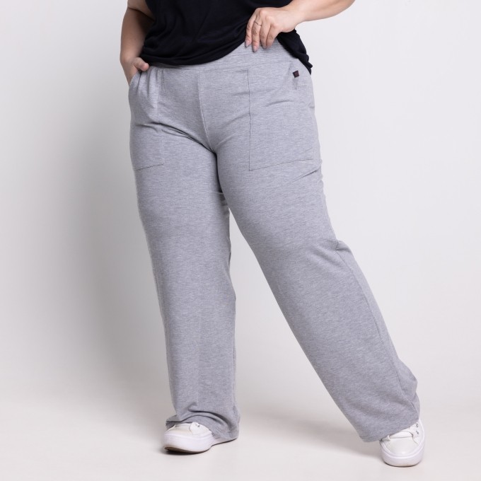 Calça Pantalona Moletim Grazi Plus Size