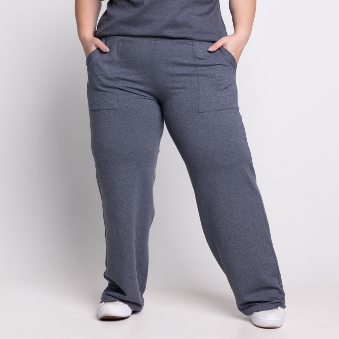 Calça Pantalona Moletim Grazi Plus Size