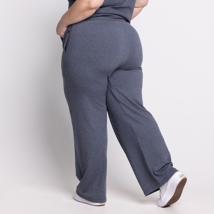 Calça Pantalona Moletim Grazi Plus Size
