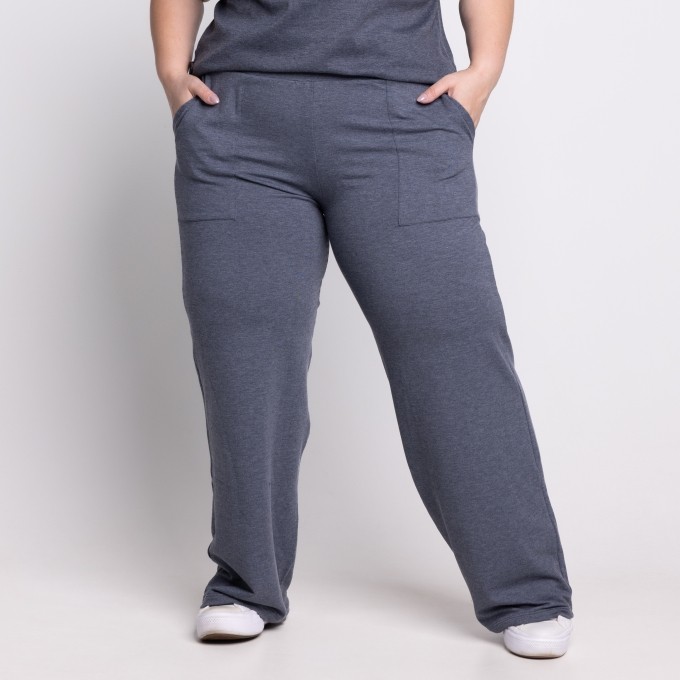 Calça Pantalona Moletim Grazi Plus Size