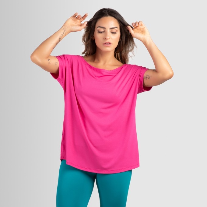 Blusa Fitness Ombro Que Cai Lisa