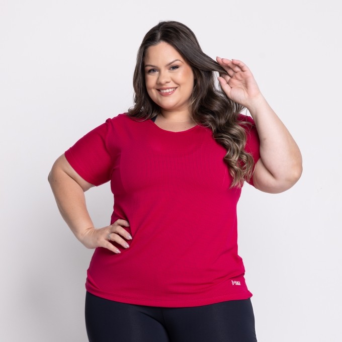 Blusa Plus Size Feminina T-shirt Tela Dry Fit Básica Verônica