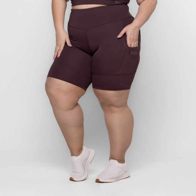 Bermuda Plus Size Ciclista com Bolsos Laterais Jolie