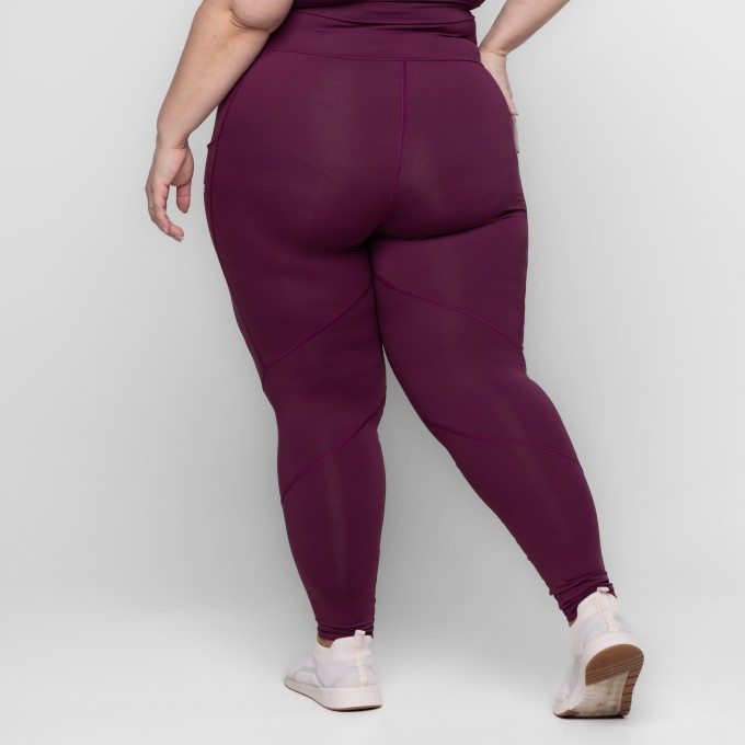 Calça Fitness Plus Size Cintura Alta com Bolsos Laterais Alexia