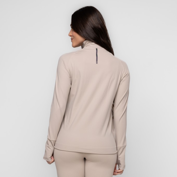 Casaco Fitness Gola Alta com Zíper e Bolsos Letícia