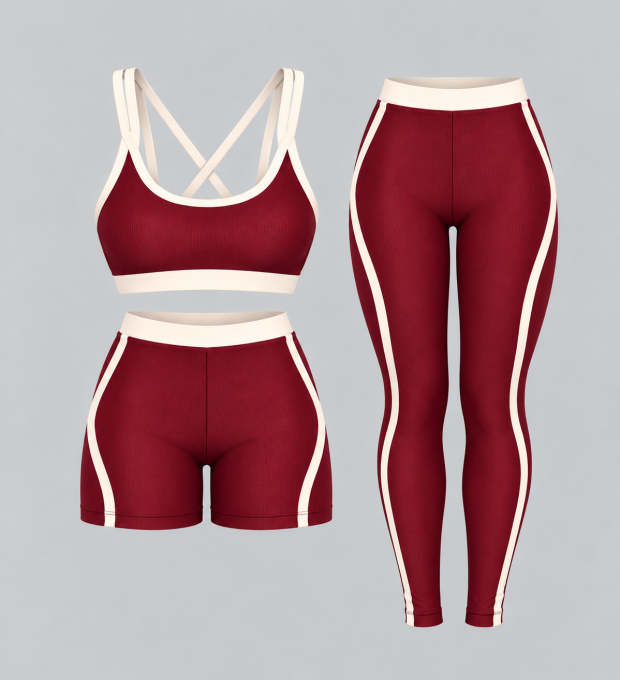 Kit Trio Fitness Top + Short + Calça Sophia Wonder