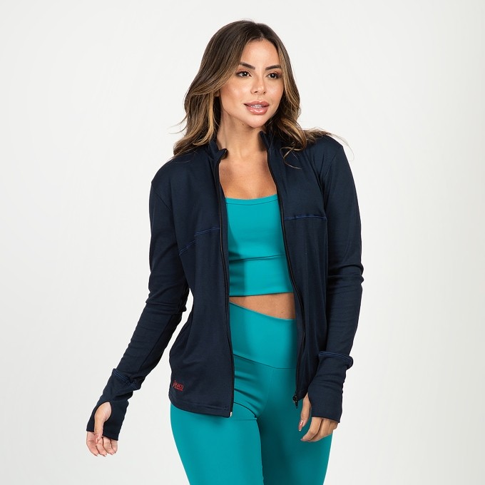 Casaco Feminino Punho Dedinho com Gola Alta Monique