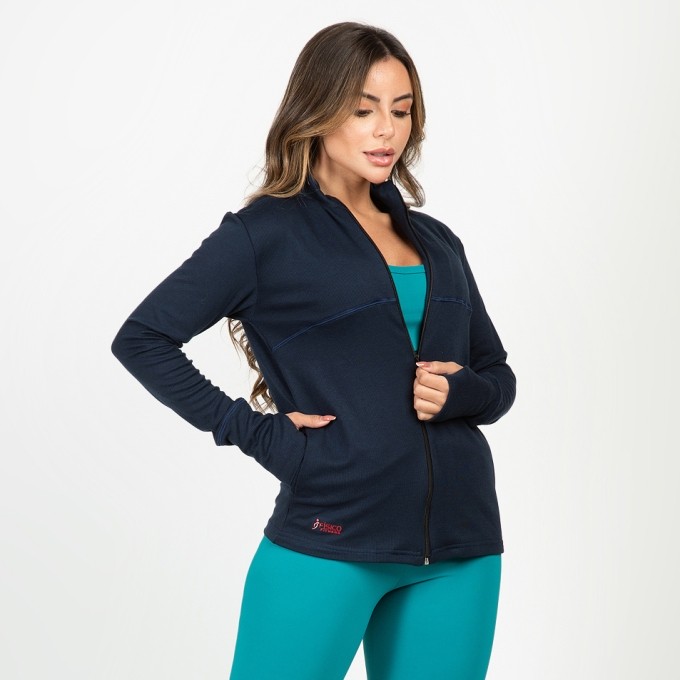 Casaco Feminino Punho Dedinho com Gola Alta Monique