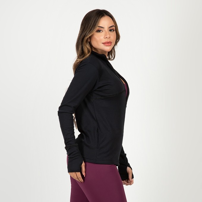 Casaco Feminino Punho Dedinho com Gola Alta Monique