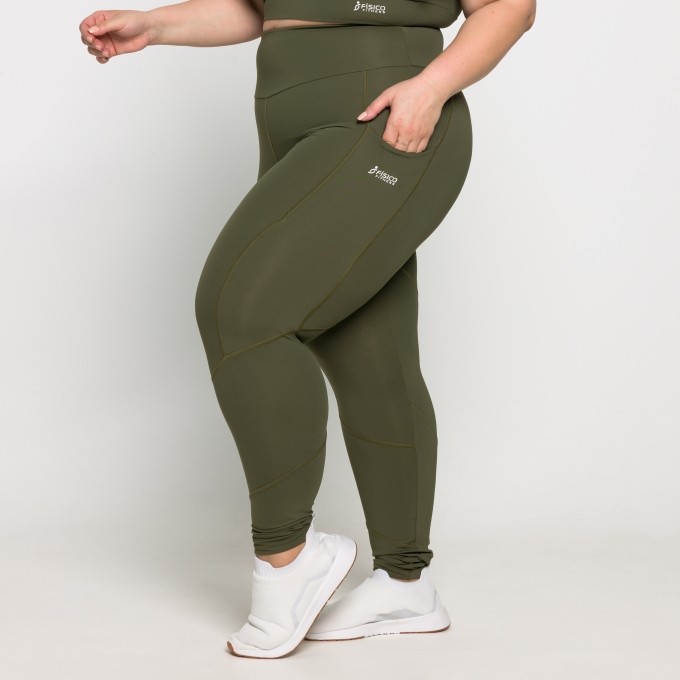 Calça Plus Size Cintura Alta com Bolsos Laterais Alexia