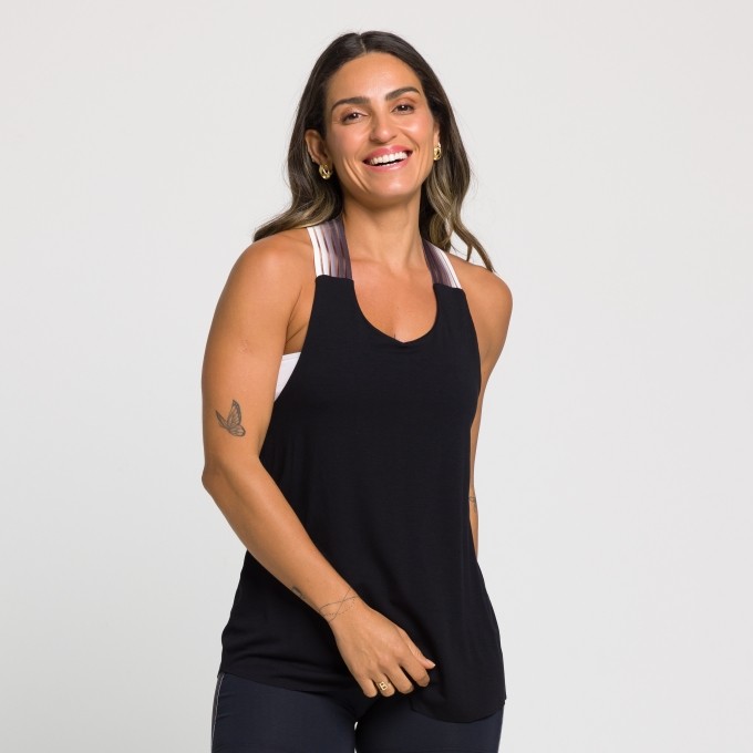 Regata Angelina Com Detalhe Em Elástico Degradê