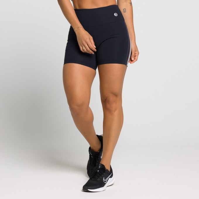 Short Fitness Sarah com Faixa Lateral em Elástico Degradê
